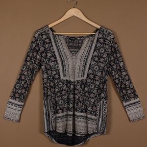Lucky Brand Woodblock Black Top
